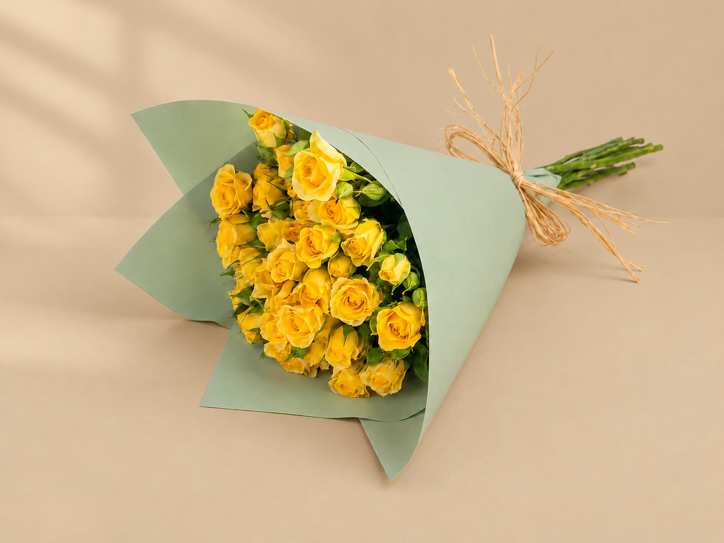 10 أغصان سبراي روز أصفر